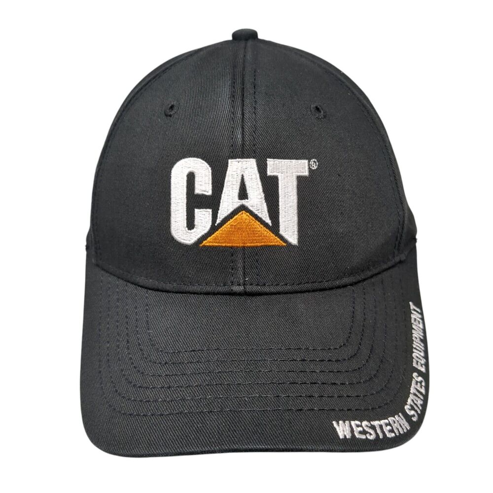 CAT Western States Equipment Black OS Adjustable Embroidered 6 Panel Cotton